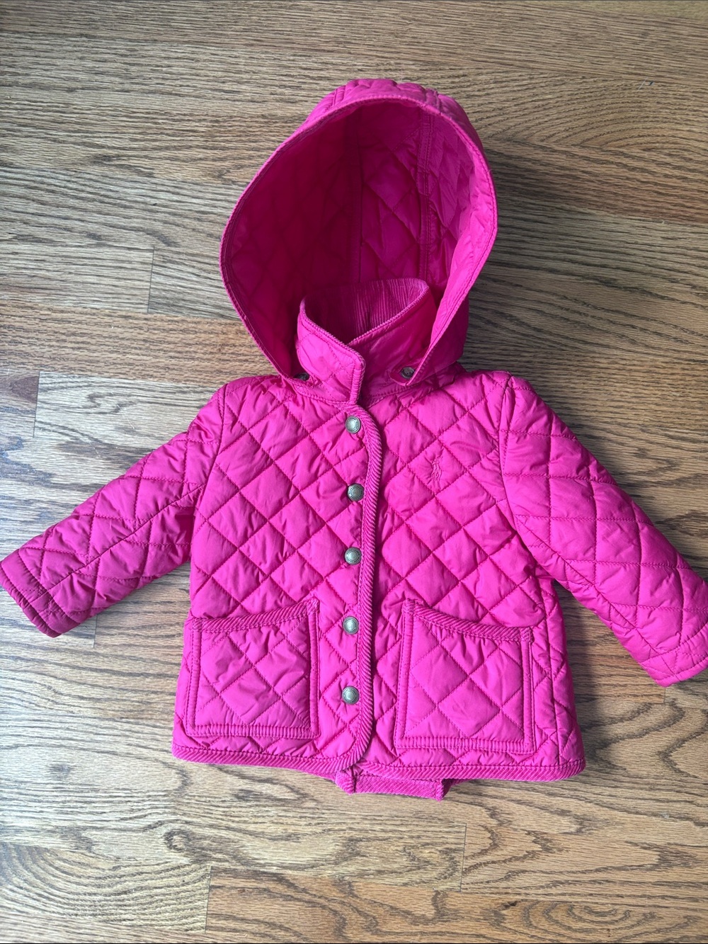 Ralph Lauren Quilted Hooded Puffer Jacket - Hot Pink